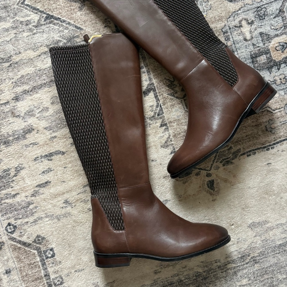 Cole Haan Rockland Chestnut Brown Leather Riding Boots size 6.5 - Picture 3 of 13